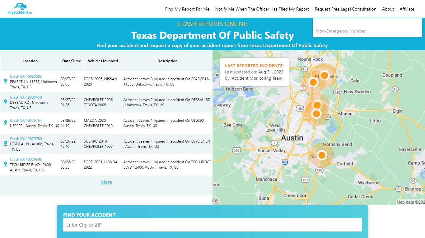 Online Crash Reports for Texas Department Of Public Safety - MyAccident.org