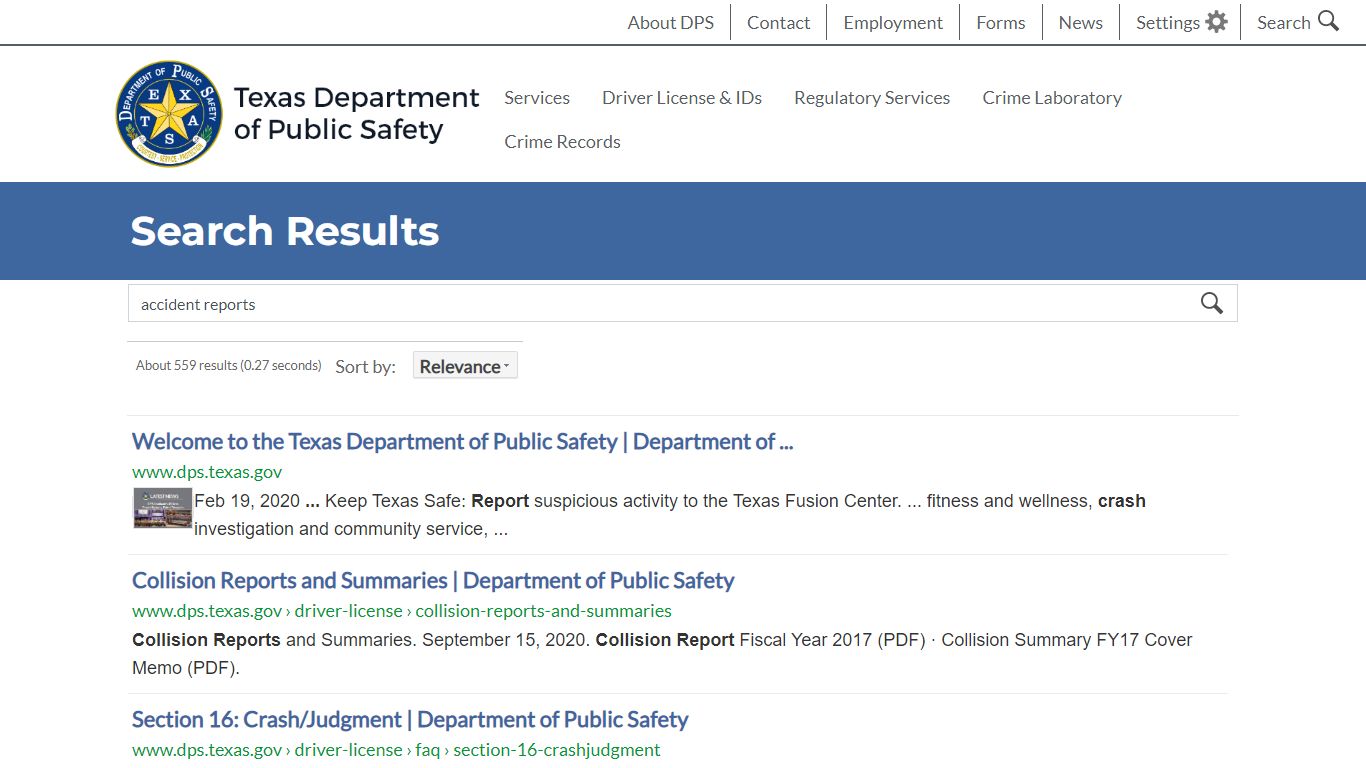 Search results - Texas Department of Public Safety